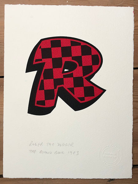 Letter R from Roger the Dodger of The Beano