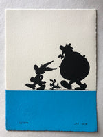 Asterix, Obelix and Dogmatix (on a light blue bar)