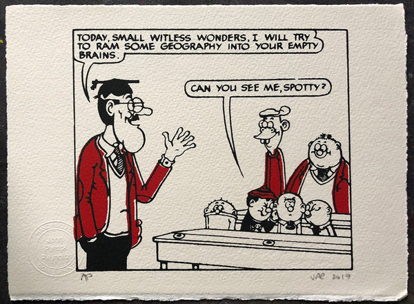 The Bash Street Kids: Teacher cheerfully insults his charges (they don't seem to mind)