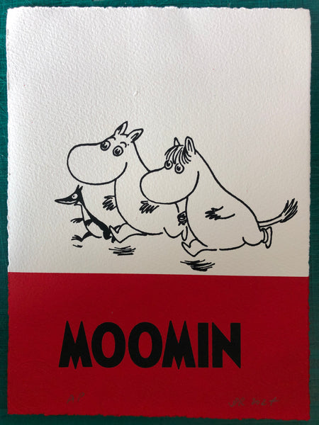 Moomintroll and Snorkmaiden on the run