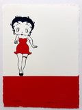 Betty Boop in a red dress (Face On, Standing On A Red Bar)