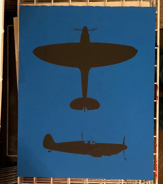 Spitfire Silhouettes (on sky blue)
