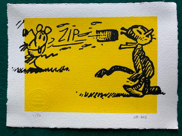 Ignatz throws brick at Krazy Kat (as he does)