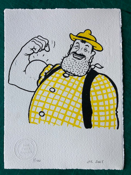 Desperate Dan shows off his muscles