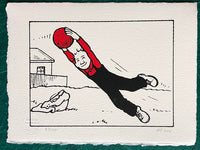Oor Wullie saves (with jackets for goalposts)