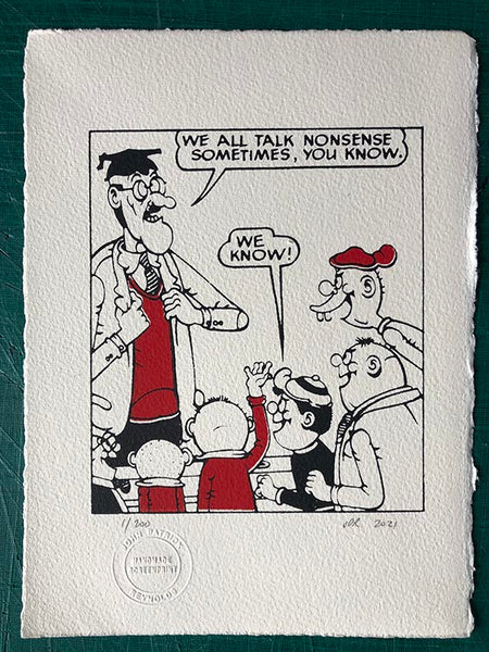 The Bash Street Kids are addressed by an unusually self-aware Teacher