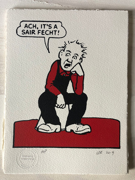 Oor Wullie complains about his lot, in Scots