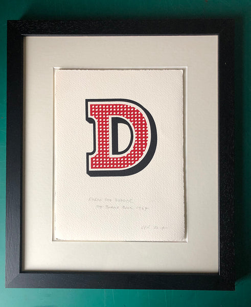 A Beano D - beautiful design, instantly recognisable as Roger the Dodger's style (Copy)