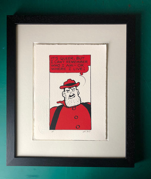 Desperate Dan doesn't know what hit him / has had too  much to drink / is getting old