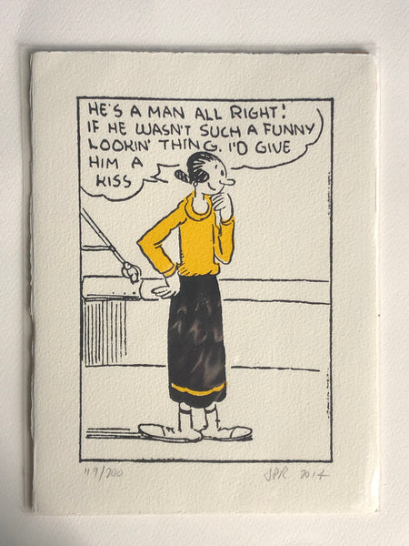 Olive Oyl meets Popeye for the first time (and kinda likes what she sees)