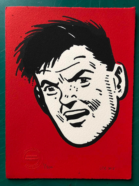 Tupper portrait on red