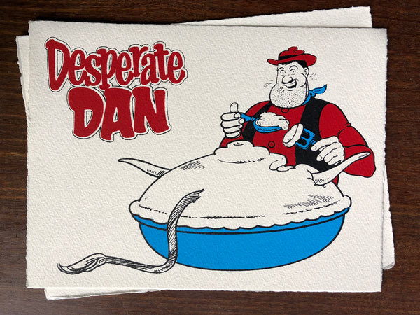 Desperate Dan tucks into cow pie (complete with horns). Two available