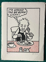 Oor Wullie knows how lucky he is, as he tucks into bacon and eggs