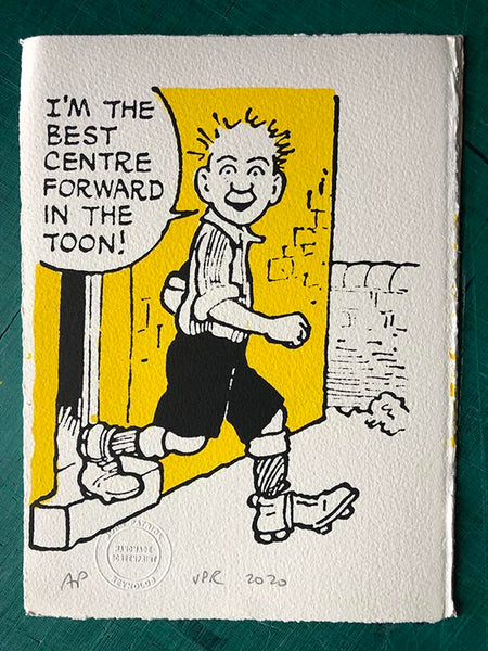 Oor Wullie boasts about his footy skills