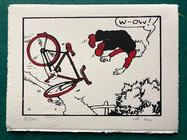 Oor Wullie comes off his bike