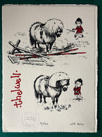 A home-made haircut gag by Norman Thelwell