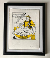 Desperate Dan tucks into a giant cow pie (with extra strong mustard, obviously)