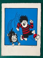 Dennis the Menace and Gnasher on the run!