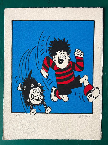 Dennis the Menace and Gnasher on the run!