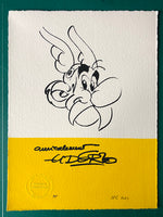 Asterix portrait with printed Uderzo signature