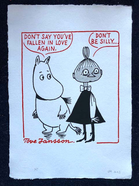 The Moomins: Mymble has another crush (42cms x 30cms). An experiment on handmade paper