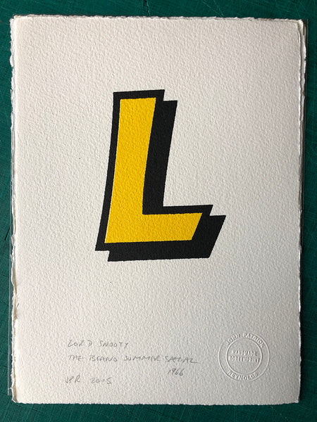 The letter L, from The Beano - a beautiful shadow (discontinued and discounted)