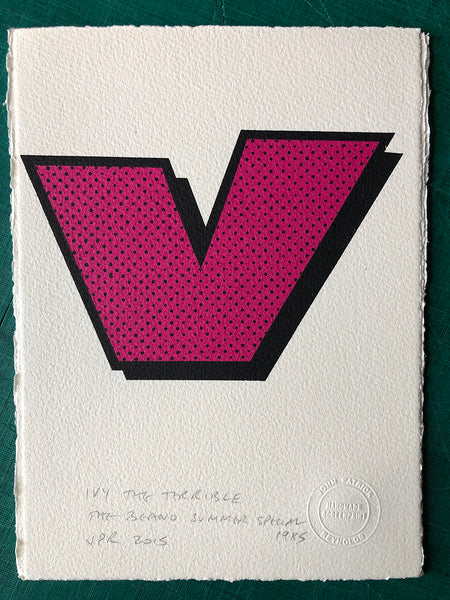 The letter V, from The Beano - a beautiful shadow (discontinued and discounted)