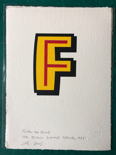 The letter F, from The Beano  (discontinued and discounted)