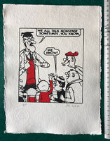 Teacher admits fallibility to his Bash Street charges. They know. Bigger than usual. On beautiful handmade paper
