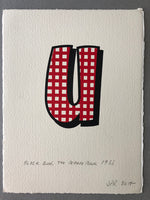 The letter U from The Beano (Black Bun)