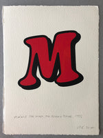 The letter M from The Beano (Minnie the Minx)