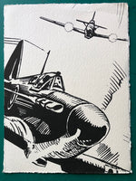 A Spitfire comes under attack by a Me109. One only