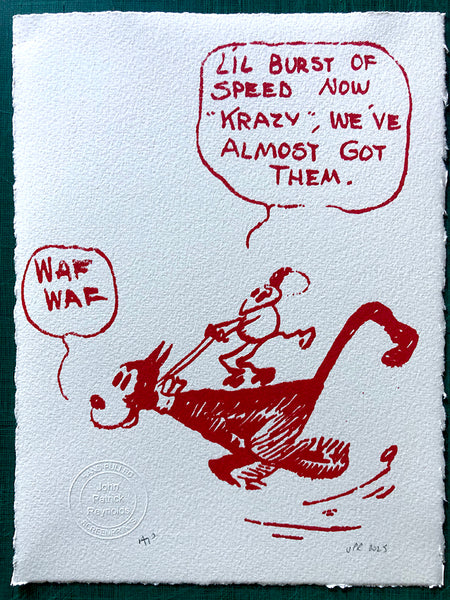 NEW! Ignatz the mouse rides an oblilging Krazy Kat. Literally and figuratively