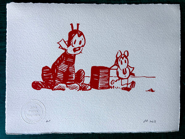 NEW! Krazy Kat and Ignatz the mouse in the desert. In red. Gorgeous. £33 introductory price (Copy)