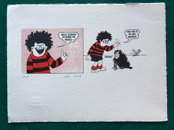Dennis the Menace introduces himself and Gnasher