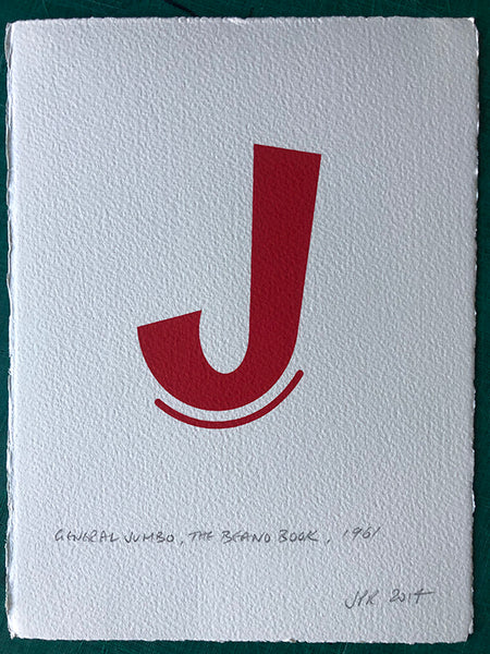 Beano's Letter J - from General Jumbo. Simple and elegant design