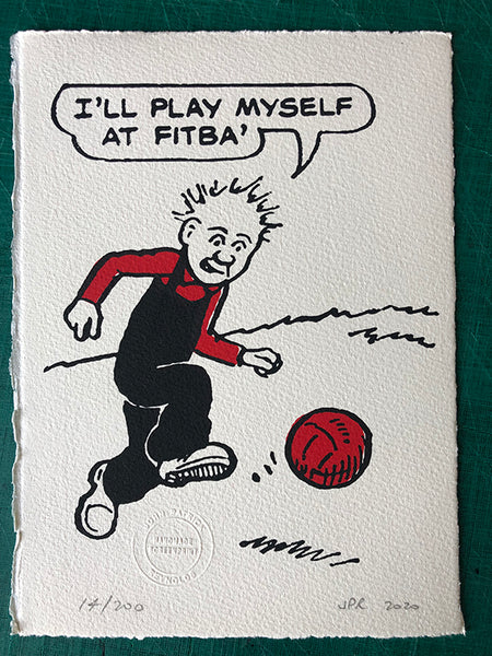 Oor Wullie plays hisself at fitba