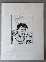 Alf Tupper, the Tough of the Trace, in a classic b/w panel