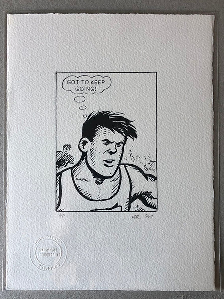 Alf Tupper, the Tough of the Trace, in a classic b/w panel
