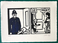 Oor Wullie (and his mother) are freaked out by a visit from a member of the constabulary