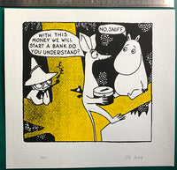 Moomintroll doesn't understand plan to start a bank