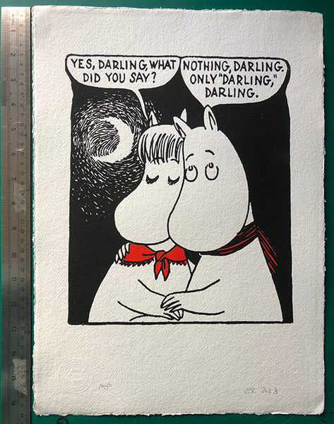 The Moomins whisper sweet nothings