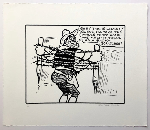 Desperate Dan Scratches His Back With Barbed Wire